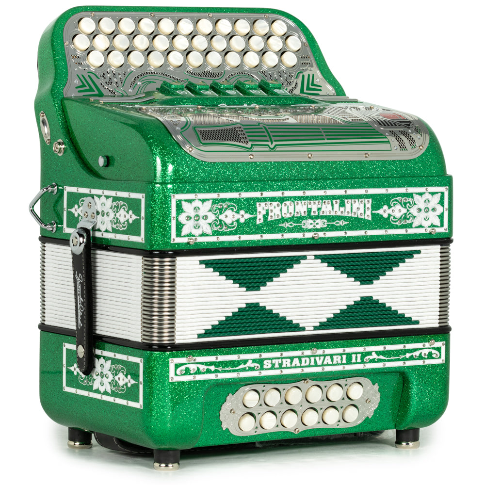 Frontalini Stradivari II Acordeon 5 Registros Sol Brillo Verde con Blanco