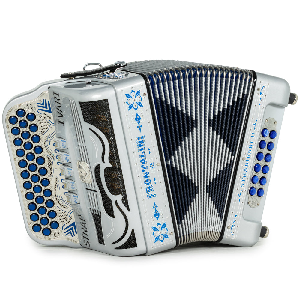 Frontalini Stradivari II Acordeon 5 Registros Mi Gris con Azul