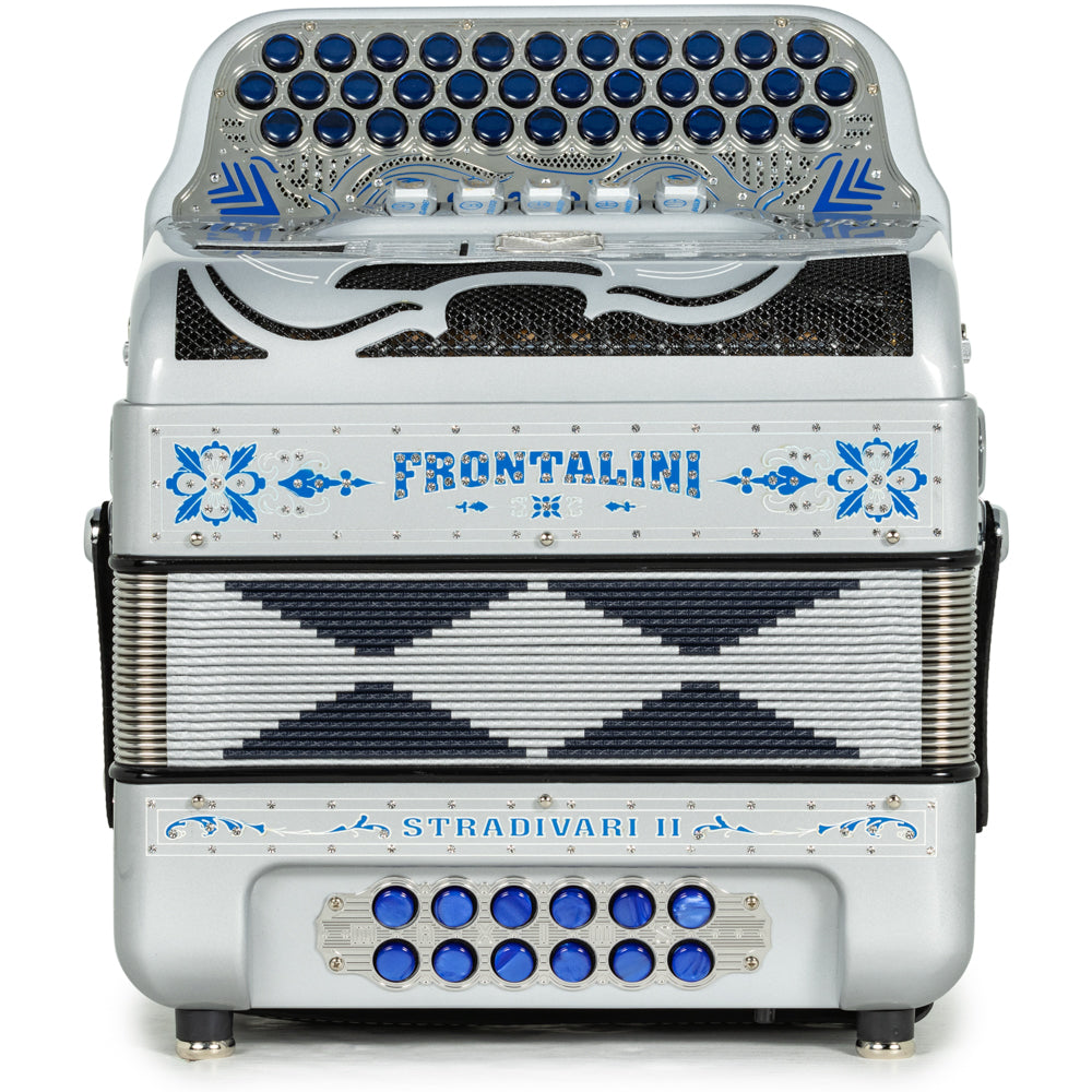 Frontalini Stradivari II Acordeon 5 Registros Mi Gris con Azul