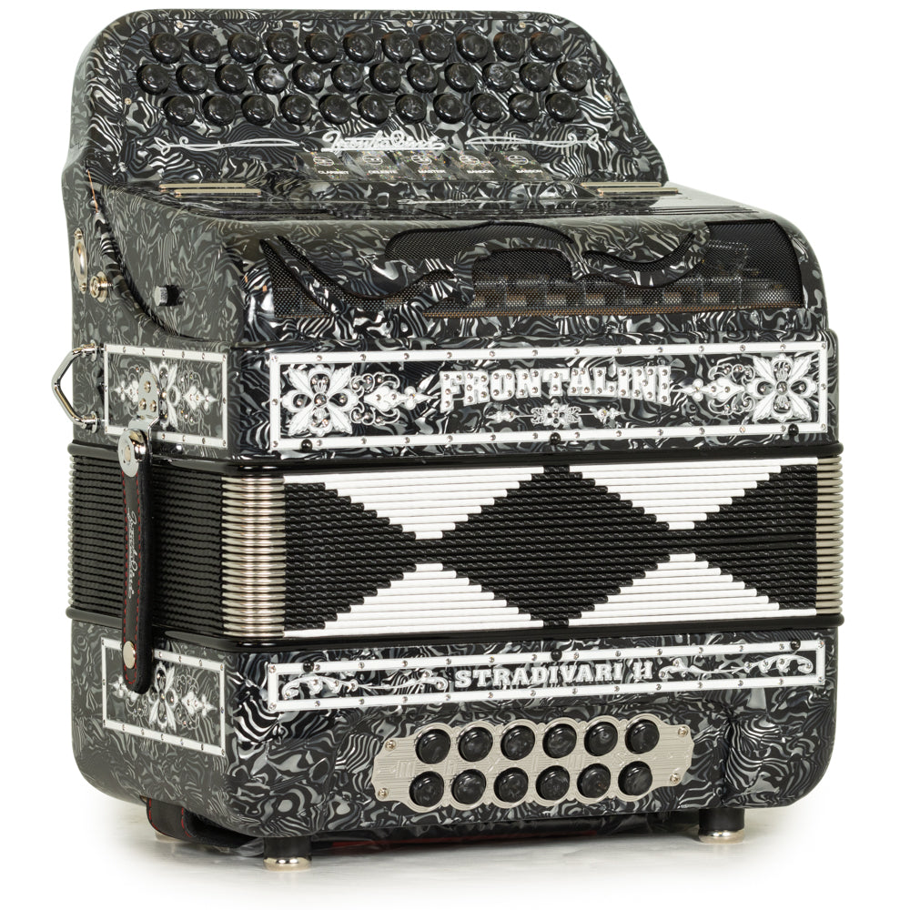 Frontalini Stradivari II Acordeon 5 Registros Fa Olas Grises y Blancas