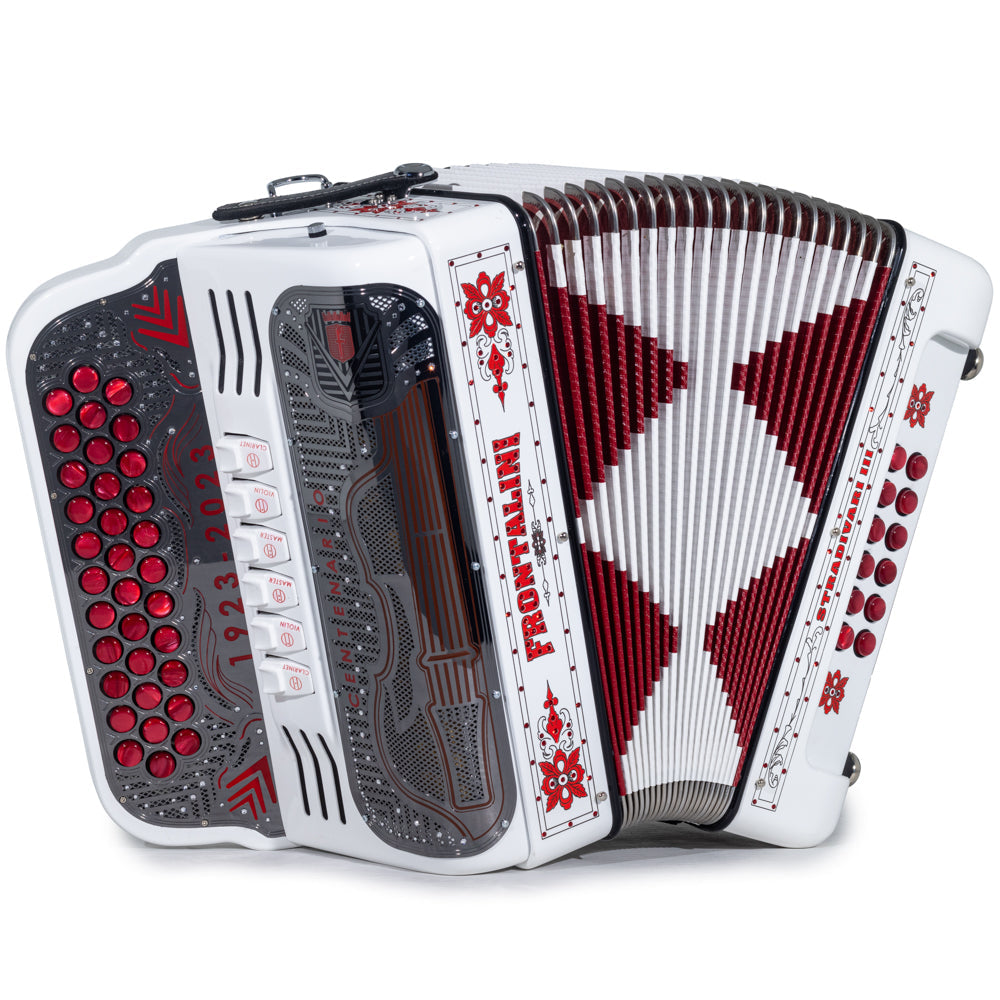 Frontalini Stradivari II Acordeon 6 Registros Fa-Sol Blanco con Rojo