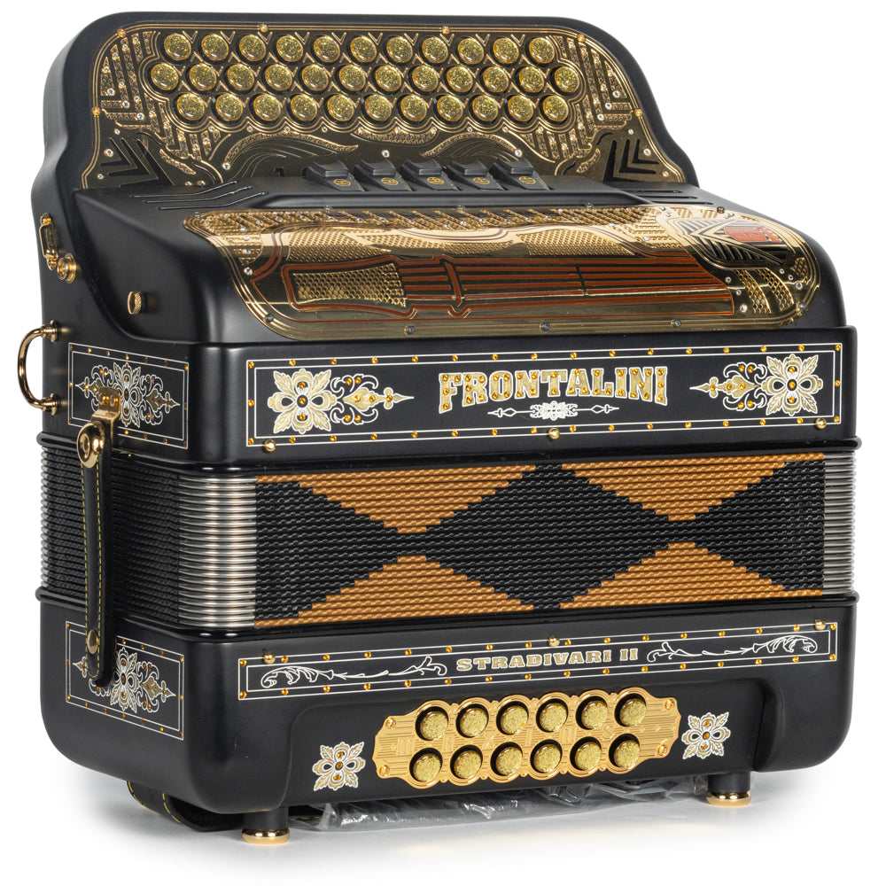 Frontalini Stradivari II Acordeon 5 Registros Fa Mate Negro y Oro