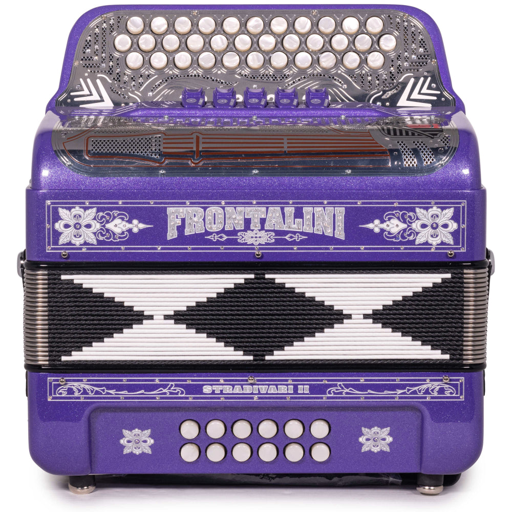 Frontalini Stradivari II Acordeon 5 Registros Fa Brillo Morada y Plata