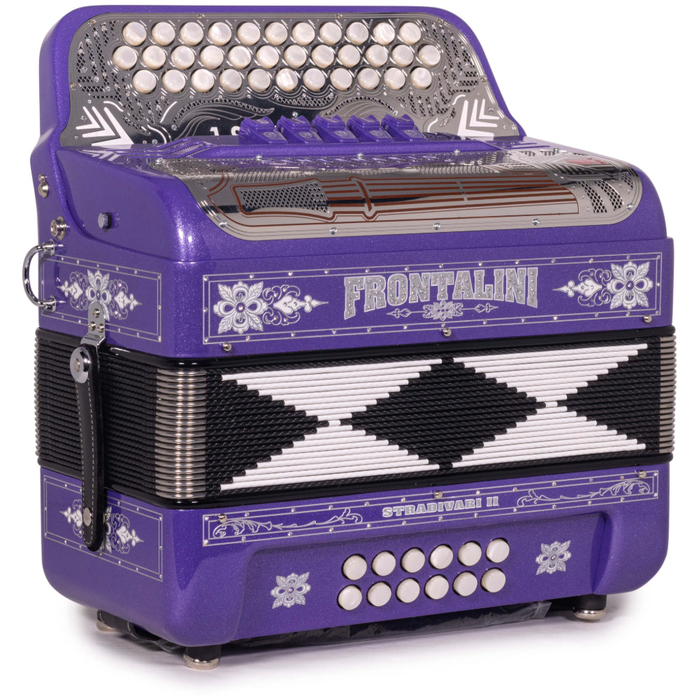 Frontalini Stradivari II Acordeon 5 Registros Fa Brillo Morada y Plata