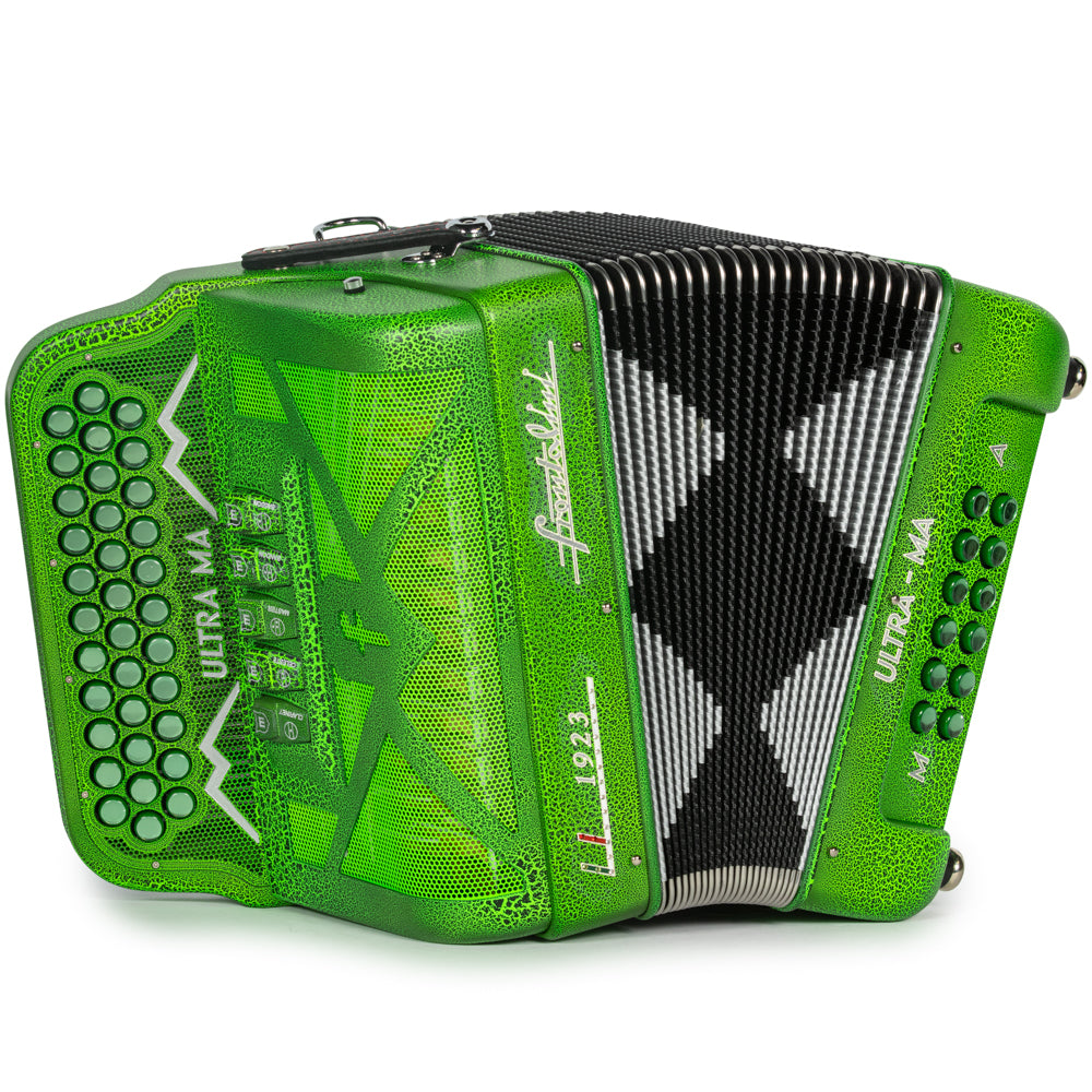 Frontalini Edición Limitada Ultra-Ma Acordeón 5 Registros Fa Accordion Verde de Cocodrilo Mate
