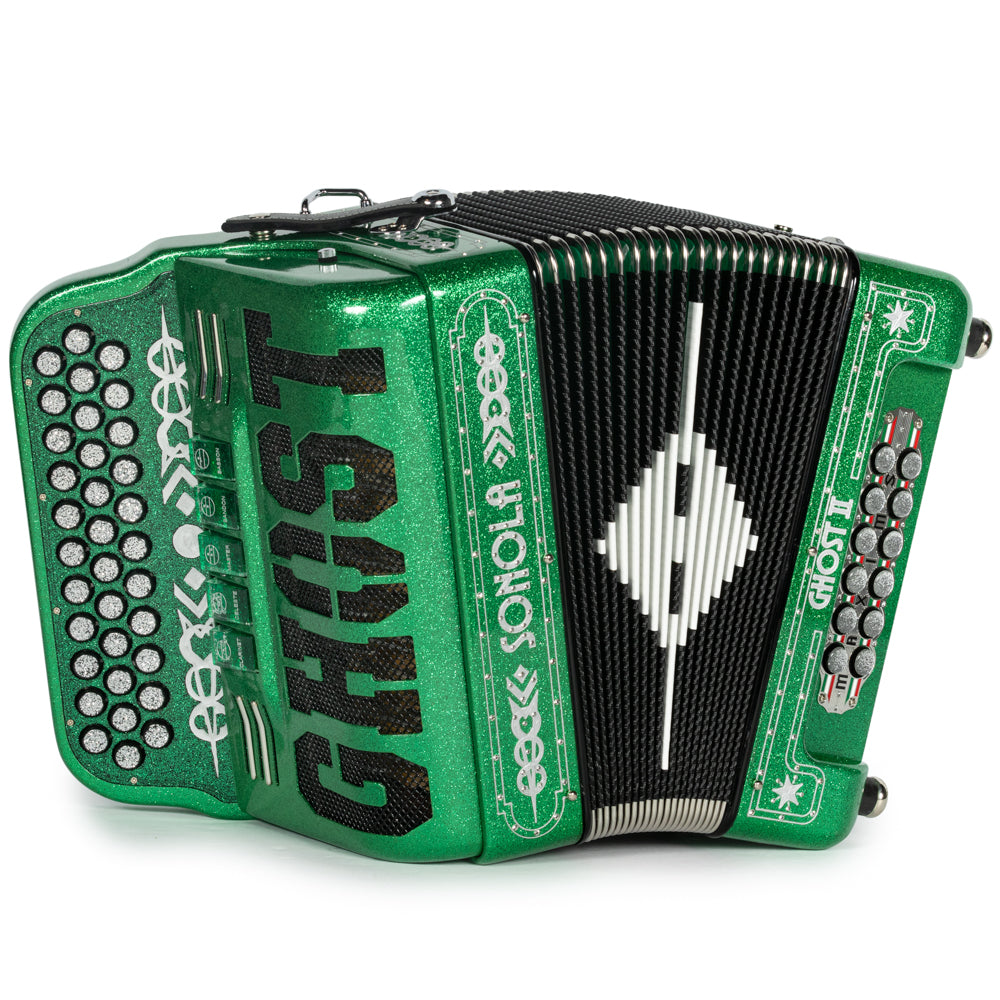 Sonola Ghost II Acordeón Ultra Compacto 5 Registros Fa Brillo Verde