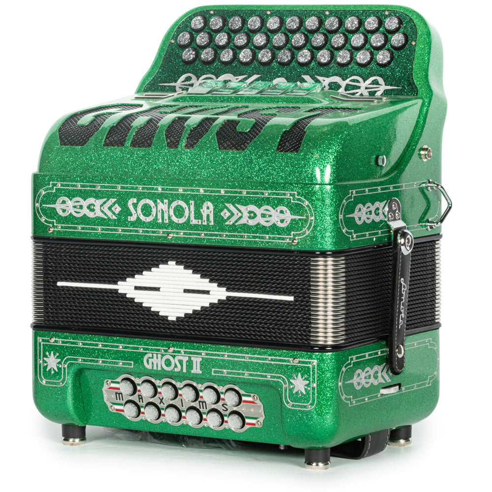 Sonola Ghost II Acordeón Ultra Compacto 5 Registros Fa Brillo Verde