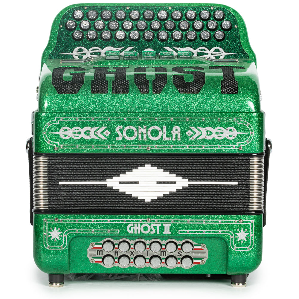 Sonola Ghost II Acordeón Ultra Compacto 5 Registros Fa Brillo Verde