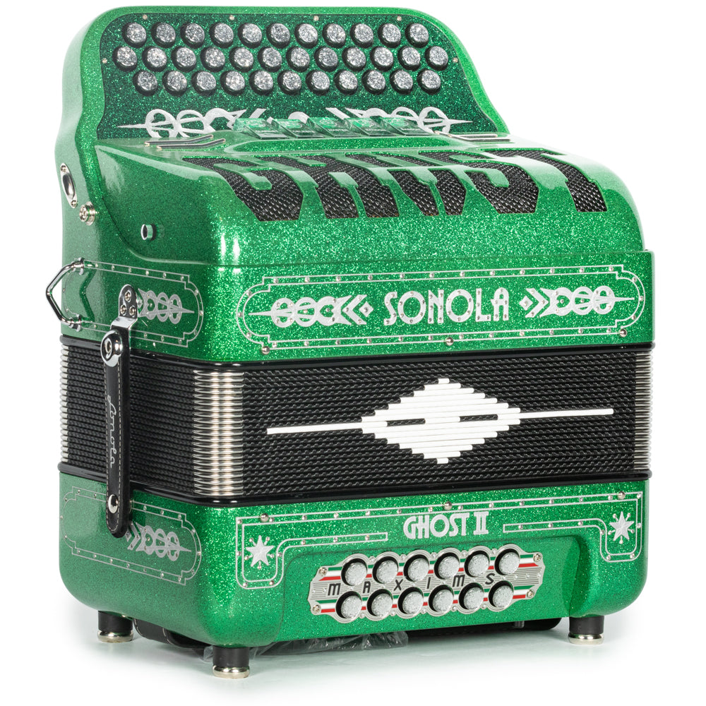 Sonola Ghost II Acordeón Ultra Compacto 5 Registros Fa Brillo Verde
