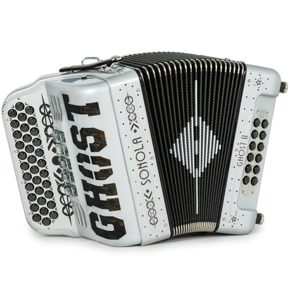 Sonola Ghost II Acordeón Ultra Compacto 5 Registros Mi Matte Gris y Plata