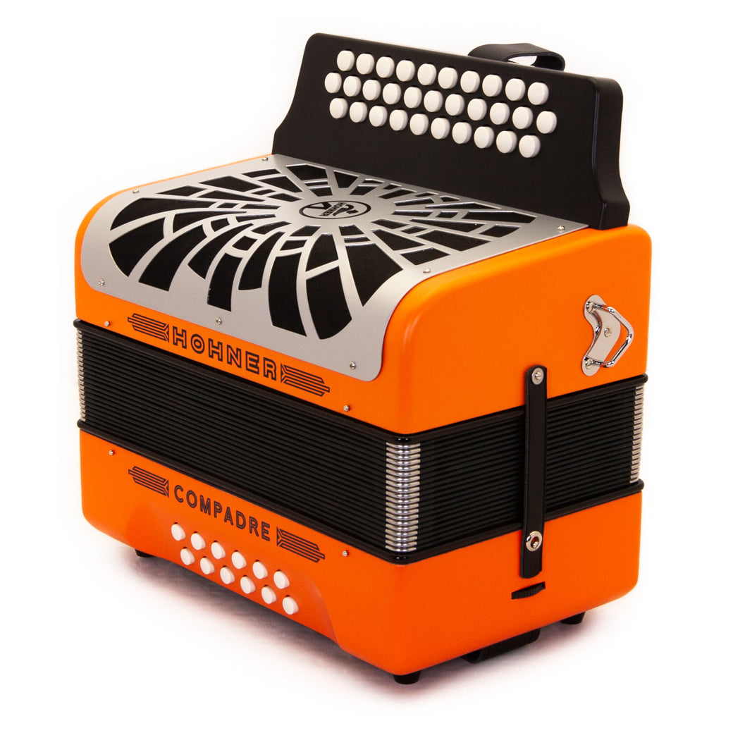 Hohner Compadre GCF Orange with Gray Grill-accordion-Hohner- Hermes Music