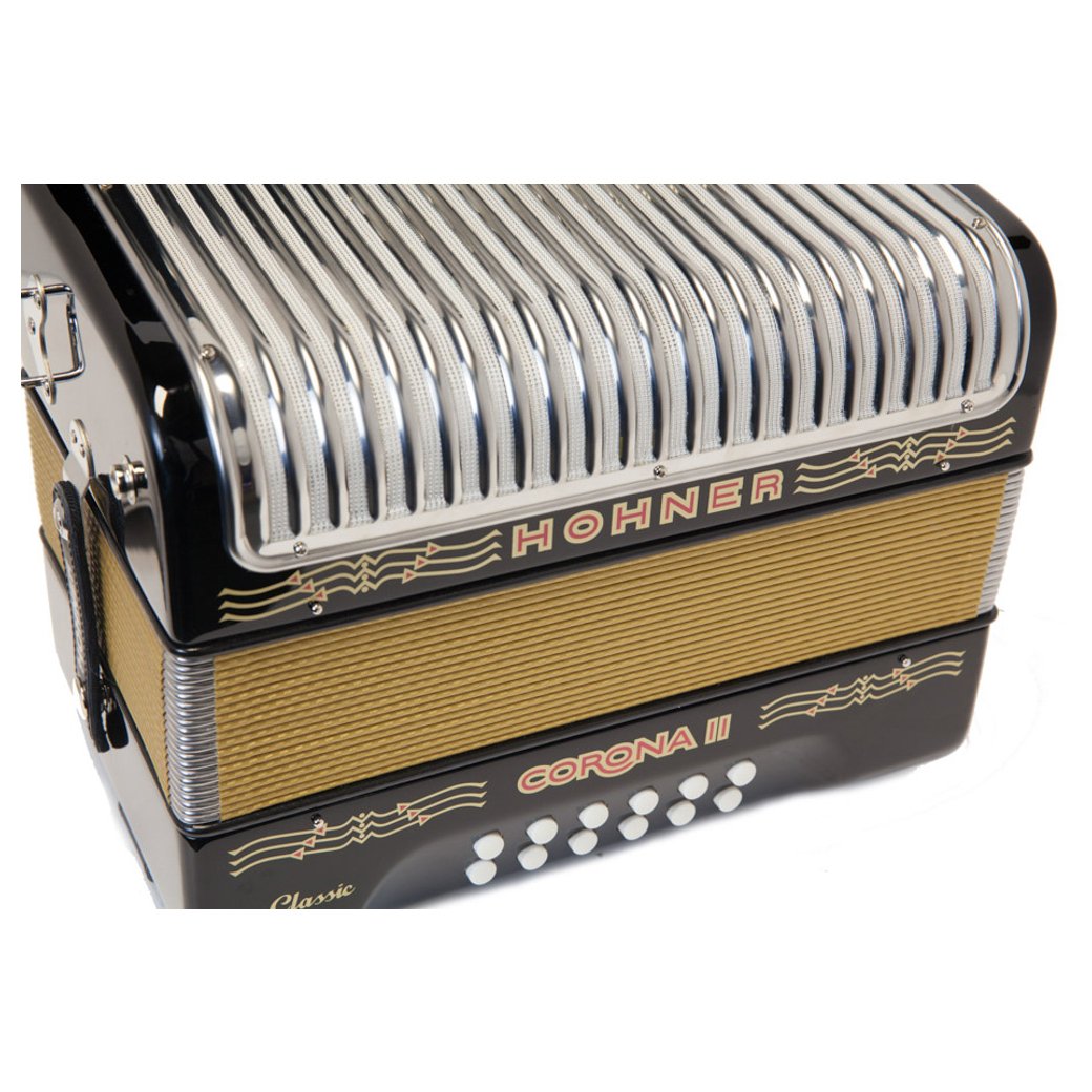 Hohner Corona II Classic GCF Diatonic Accordion in Black-accordion-Hohner- Hermes Music