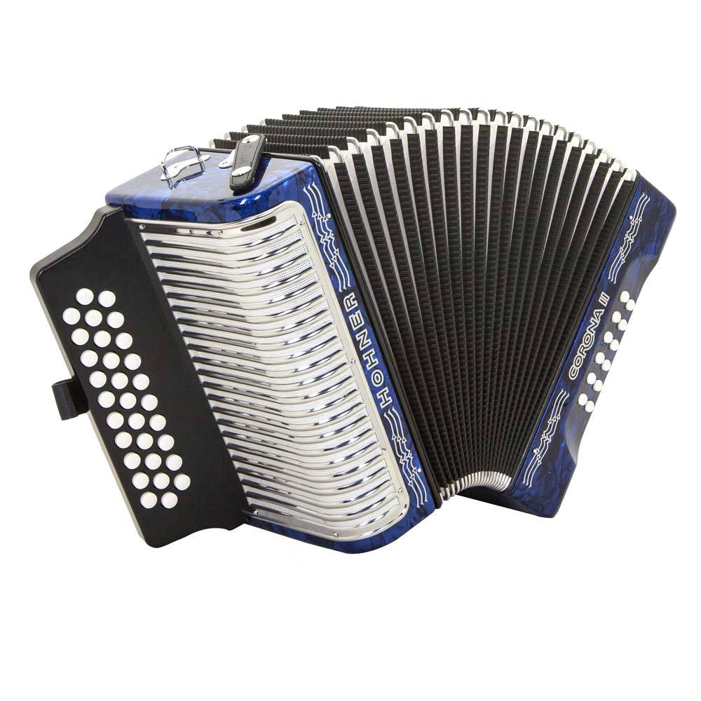 Hohner Corona II FBE Blue-accordion-Hohner- Hermes Music