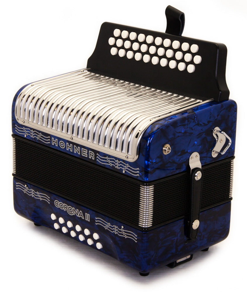 Hohner Corona II FBE Blue-accordion-Hohner- Hermes Music