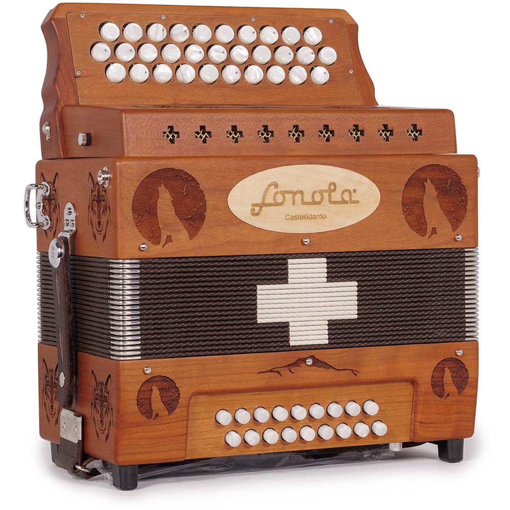 Sonola Lobo Acordeon de Madera Oscura EAD