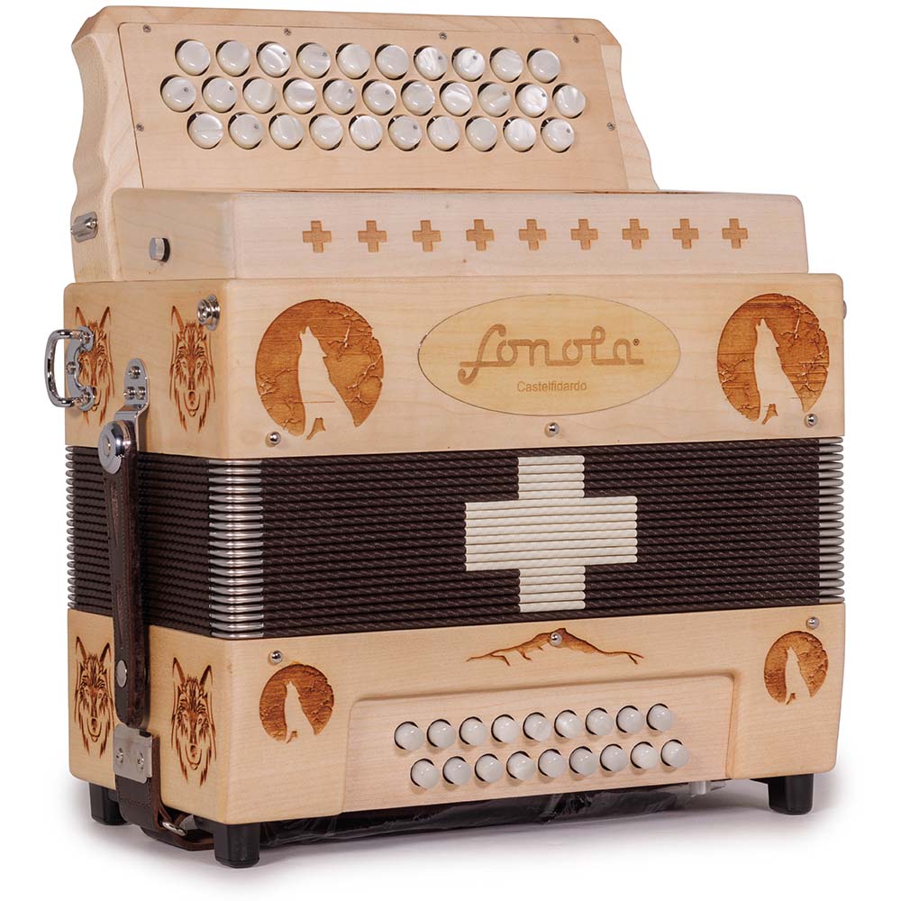 Sonola Lobo Acordeon de Madera Natural FBE
