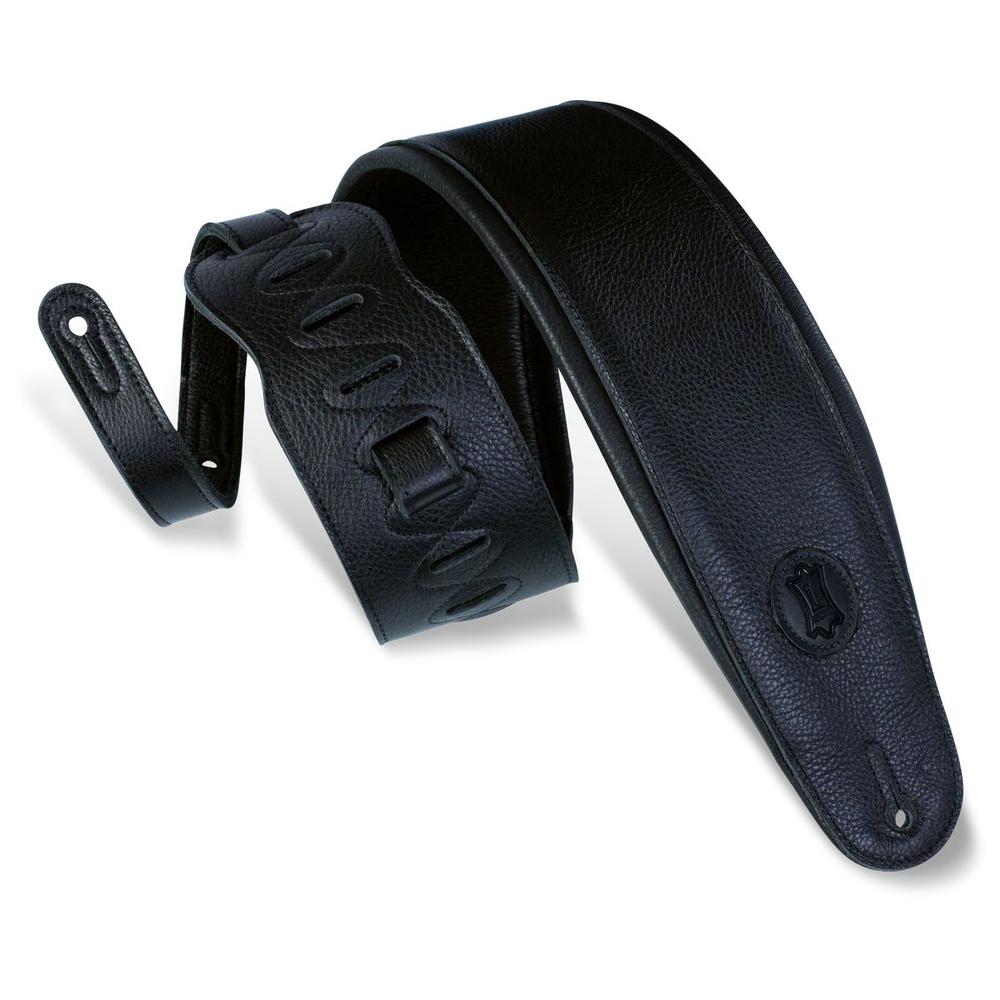 Levy Signature Legacy Series 4.5in Leather Guitar Strap in Black