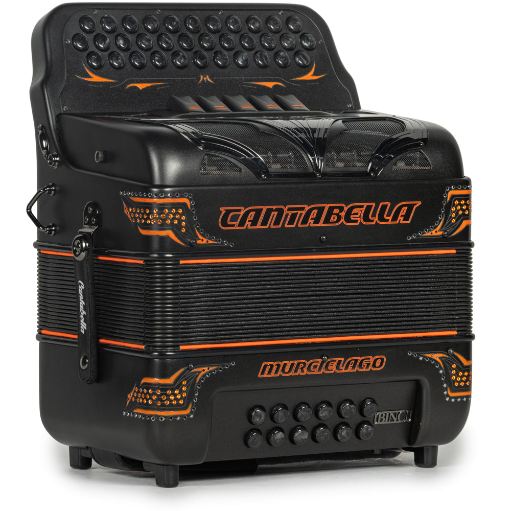 Cantabella Murcielago Accordion 5 Switch EAD Matte Grey and Orange-accordions-Cantabella-Hermes Music-Accordion Pro Shop