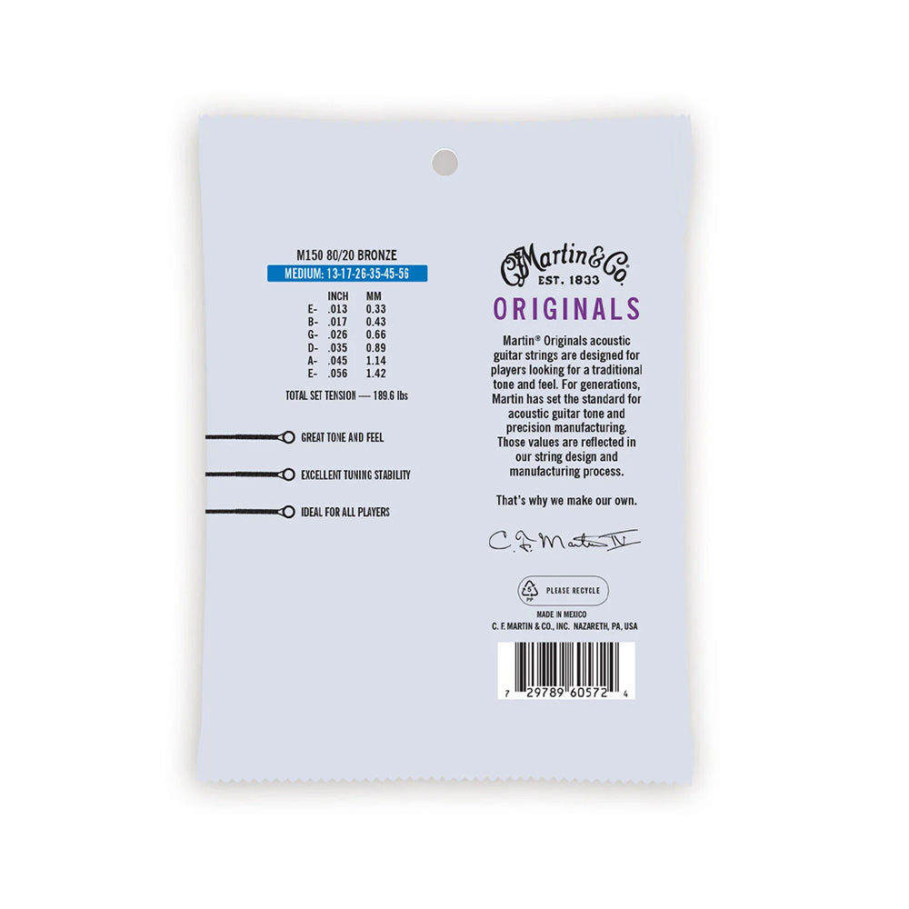 Martin MA150-U 80/20 Bronze Acoustic Guitar Strings-accessories-Martin- Hermes Music