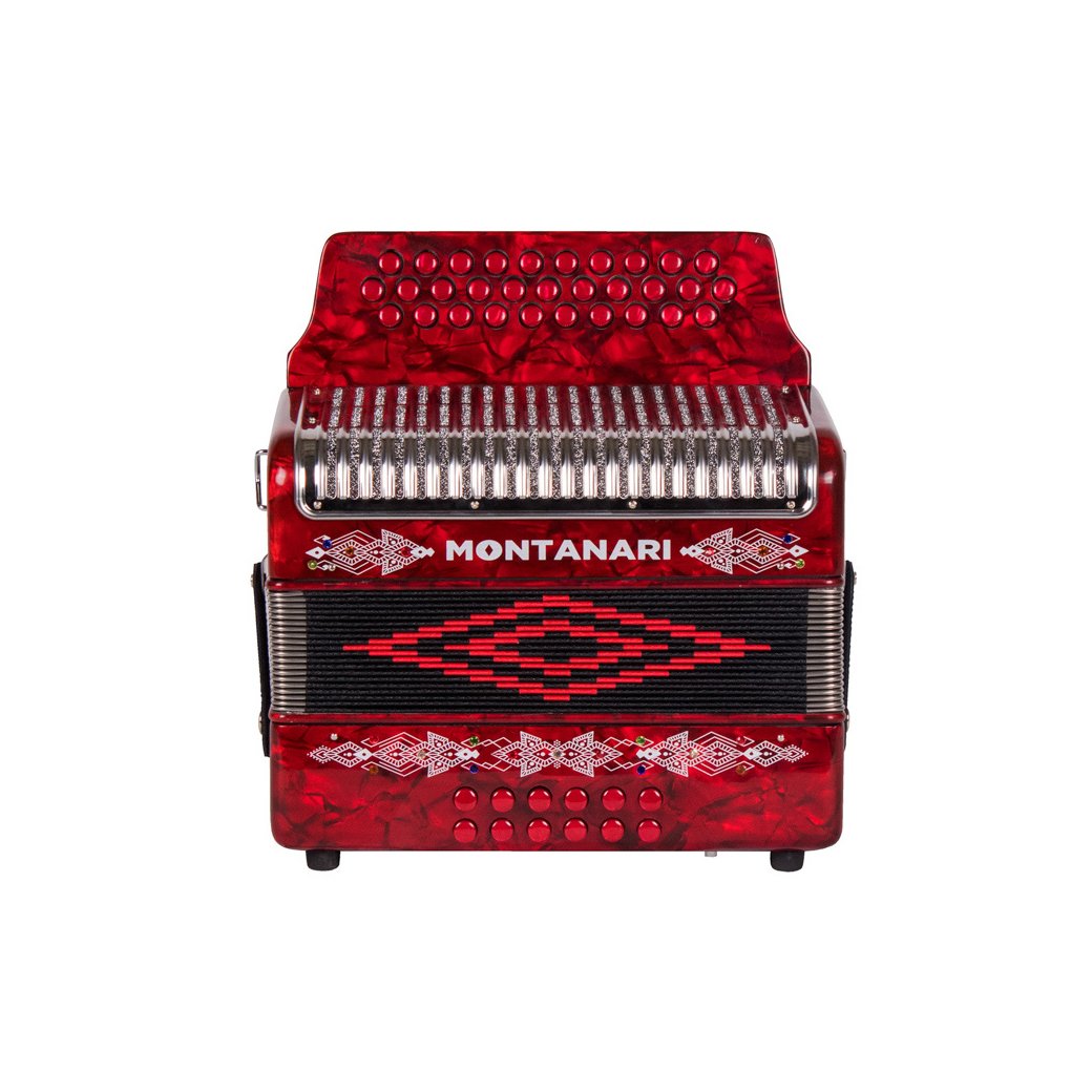 Montanari 3112 MG Accordion FBE Red-accordion-Montanari- Hermes Music