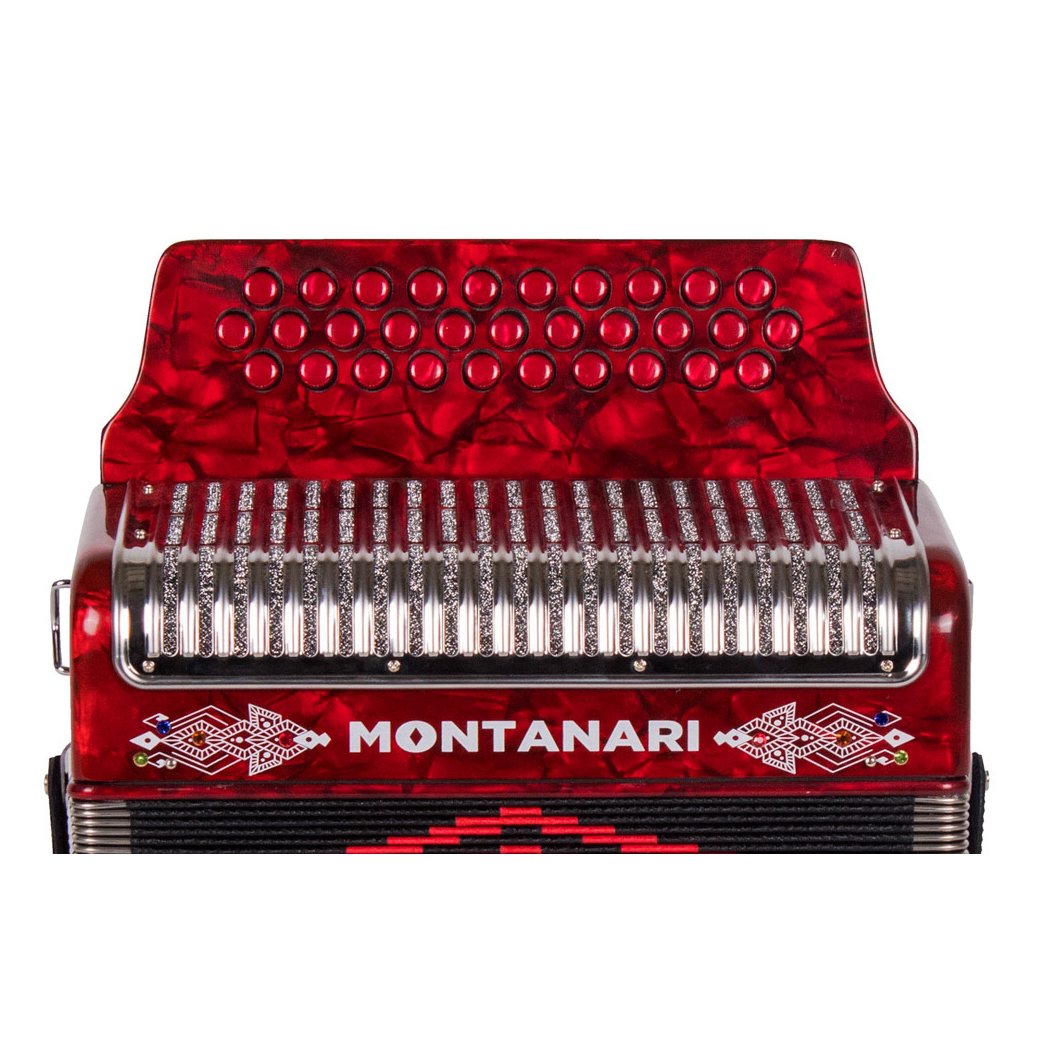 Montanari 3112 MG Accordion GCF Red-accordion-Montanari- Hermes Music