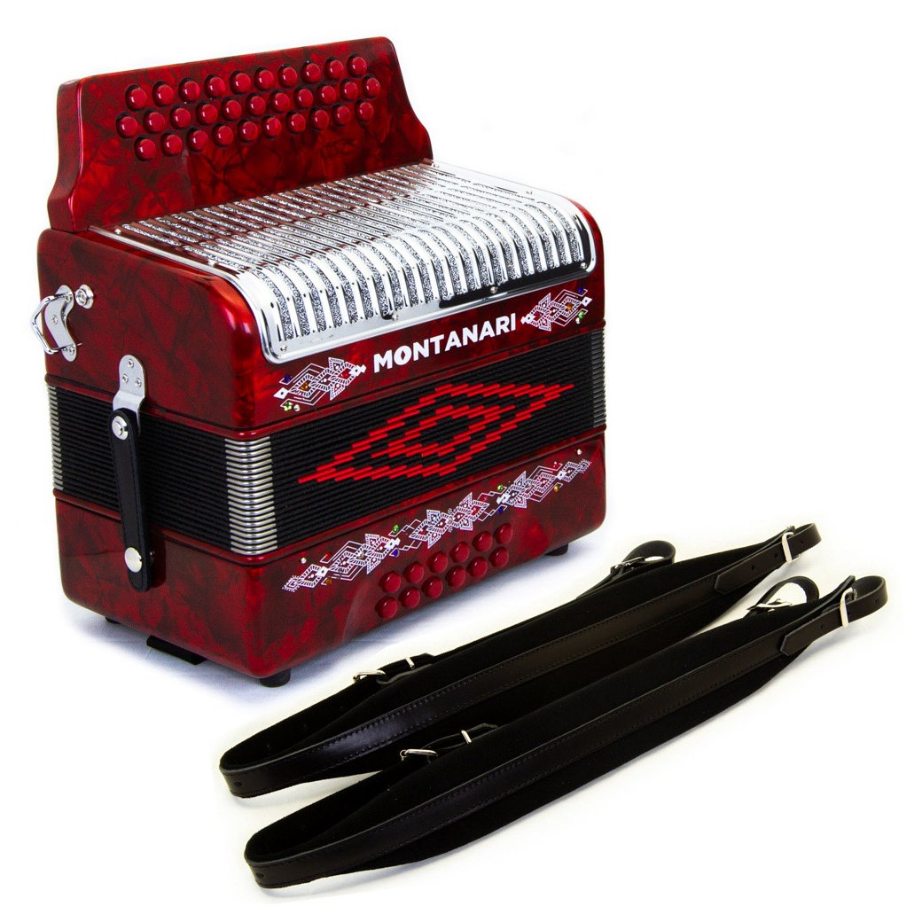 Montanari 3112G Accordion No Switch FBE Includes Cantabella Straps-bundle-Hermes Music- Hermes Music