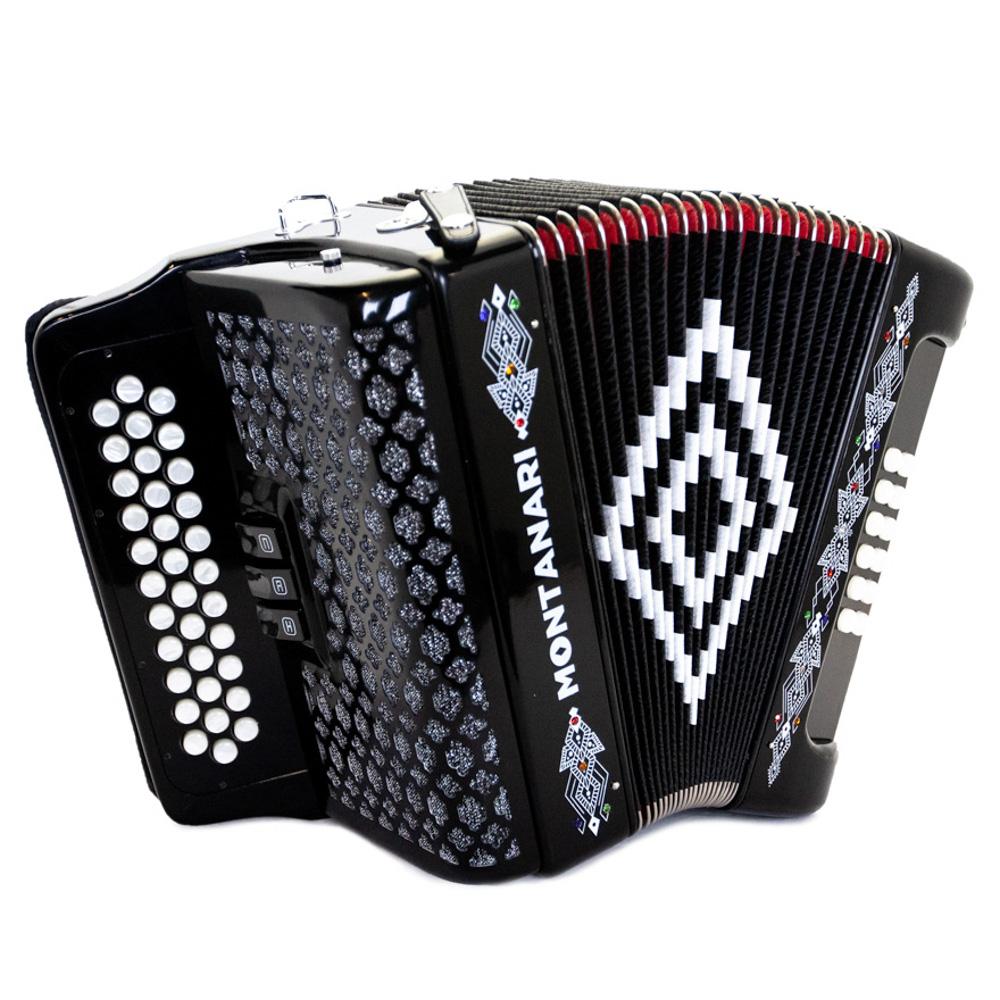 Montanari 3412 Accordion 3 Switch EAD Black-accordion-Montanari- Hermes Music