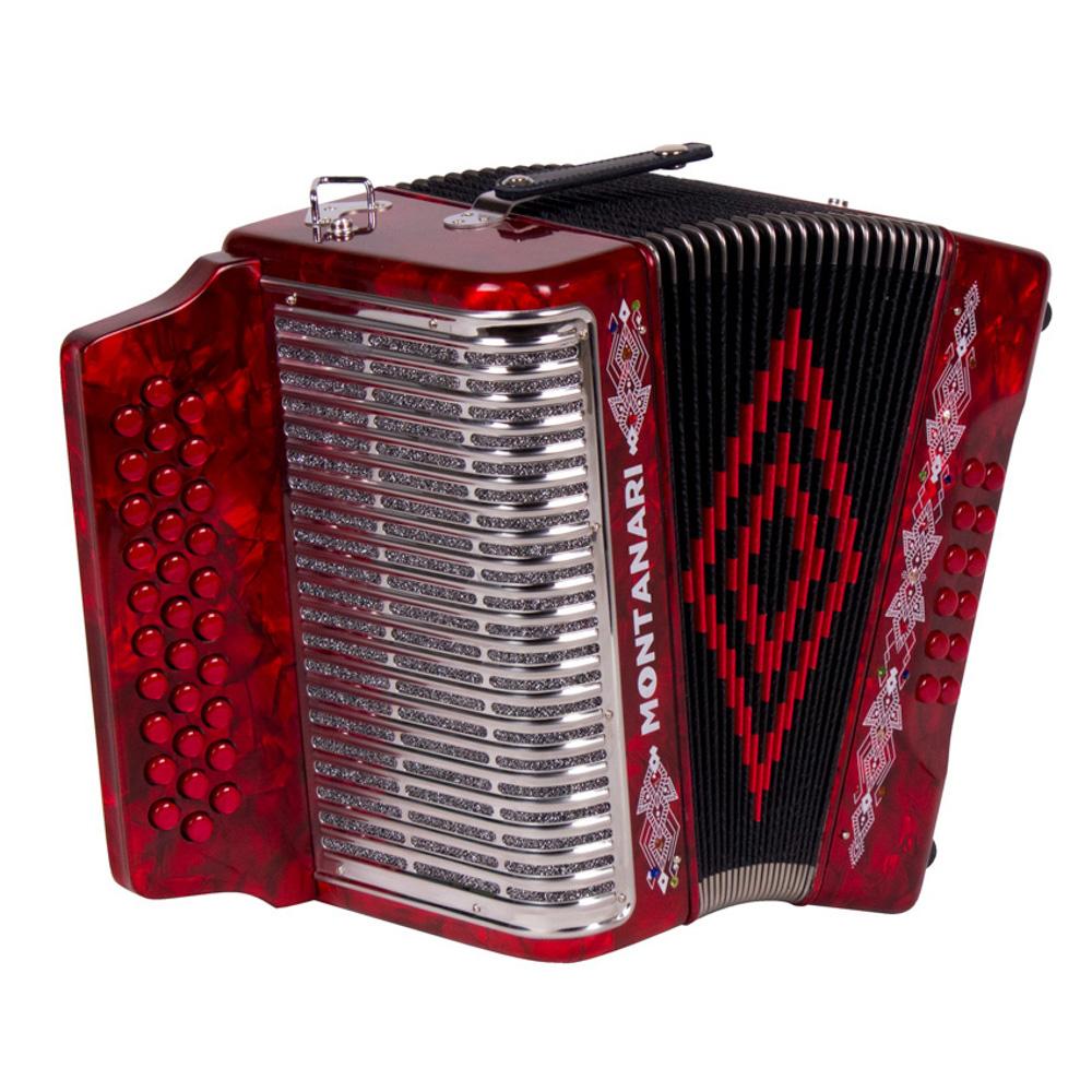 Montanari Bundle of Two No Switch 3112 G Accordions GCF Red and EAD White-bundle-Montanari- Hermes Music
