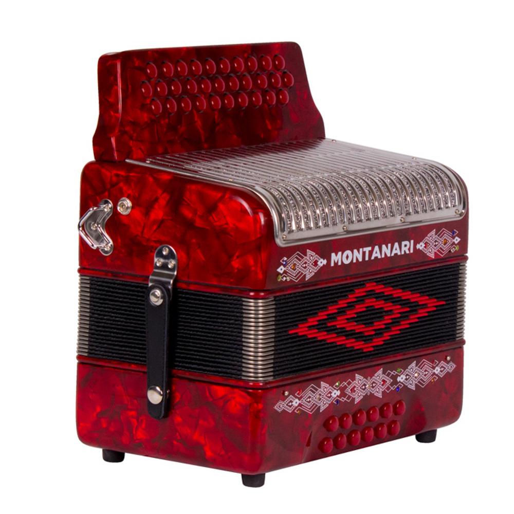 Montanari Bundle of Two No Switch 3112 G Accordions GCF Red and EAD White-bundle-Montanari- Hermes Music