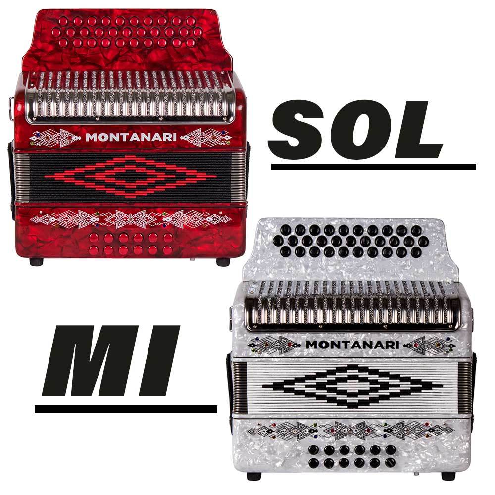Montanari Bundle of Two No Switch 3112 G Accordions GCF Red and EAD White-bundle-Montanari- Hermes Music