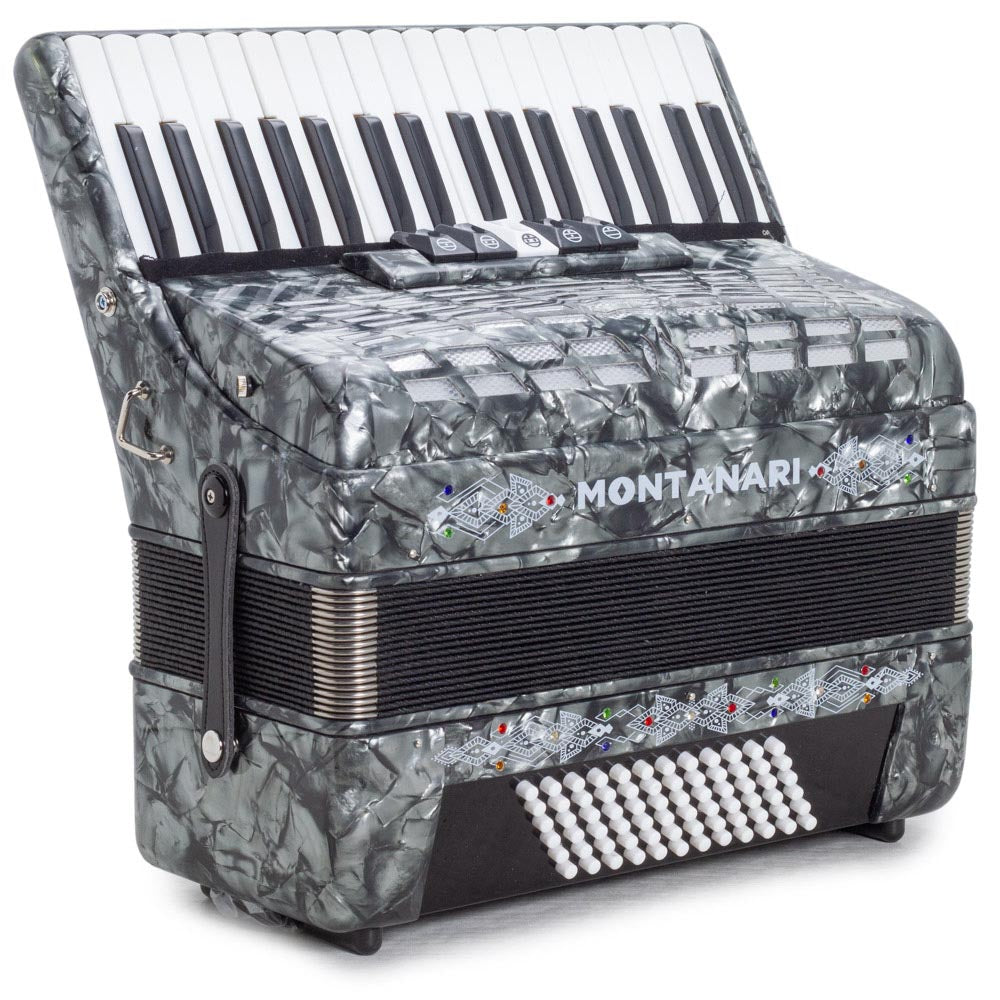Montanari Piano Accordion 5 Switch 72 Bass 34 Keys Gray-accordion-Montanari- Hermes Music