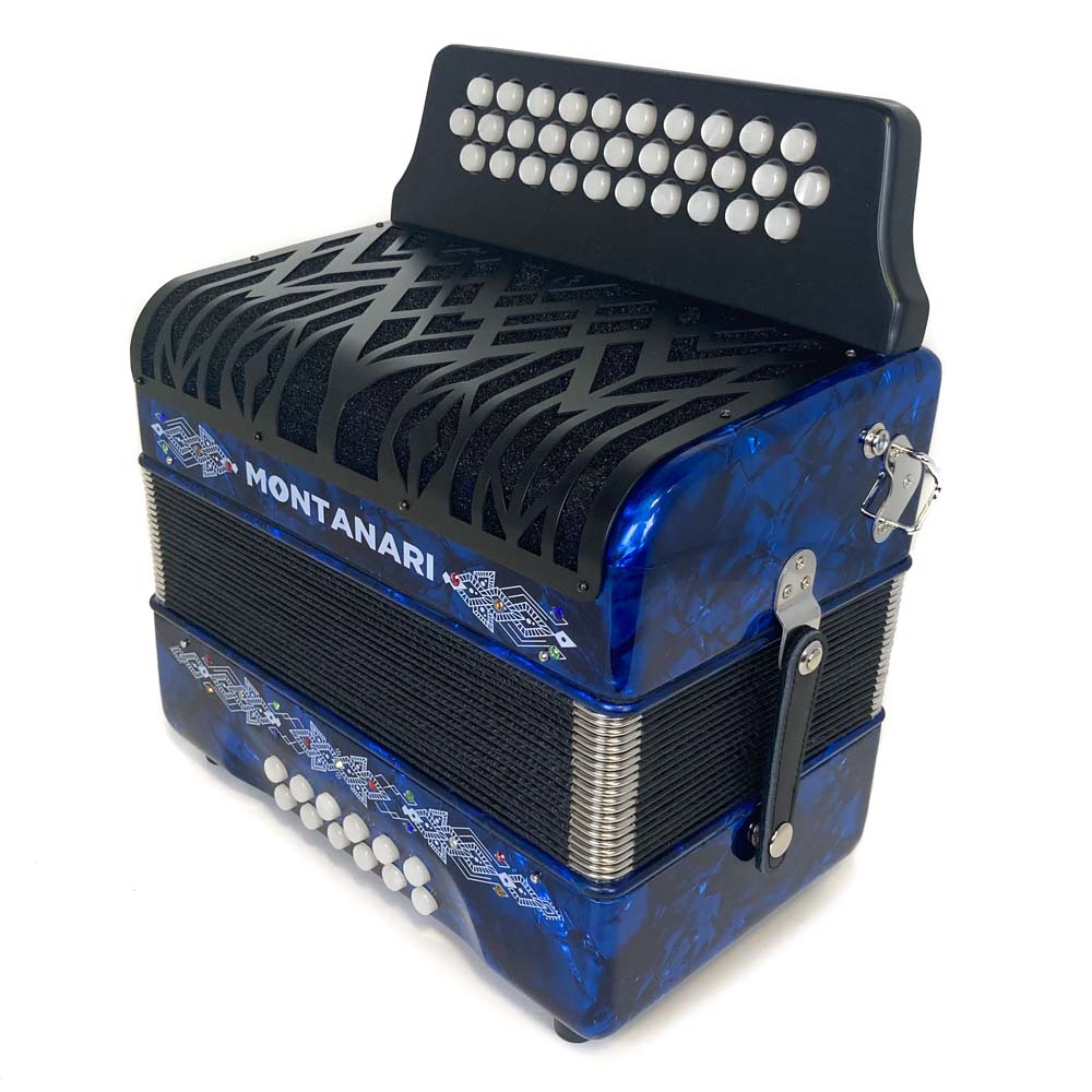 Montanari Vallenato Accordion No Switch FBE Blue-accordion-Montanari- Hermes Music