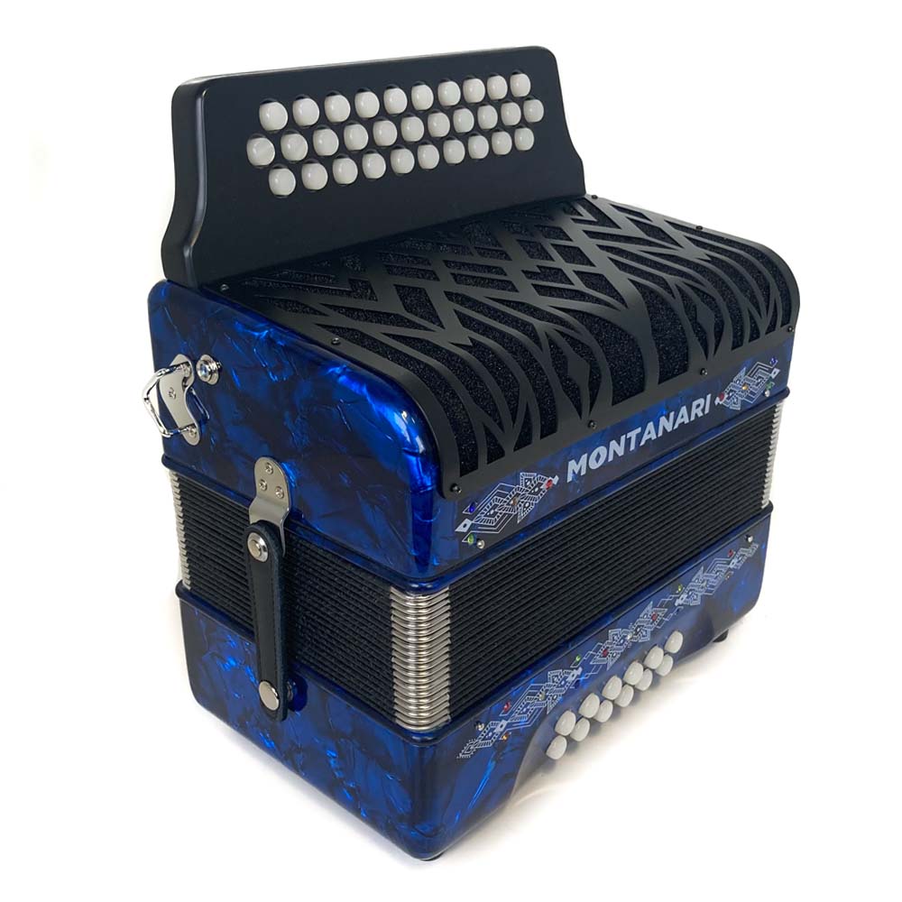 Montanari Vallenato Accordion No Switch FBE Blue-accordion-Montanari- Hermes Music