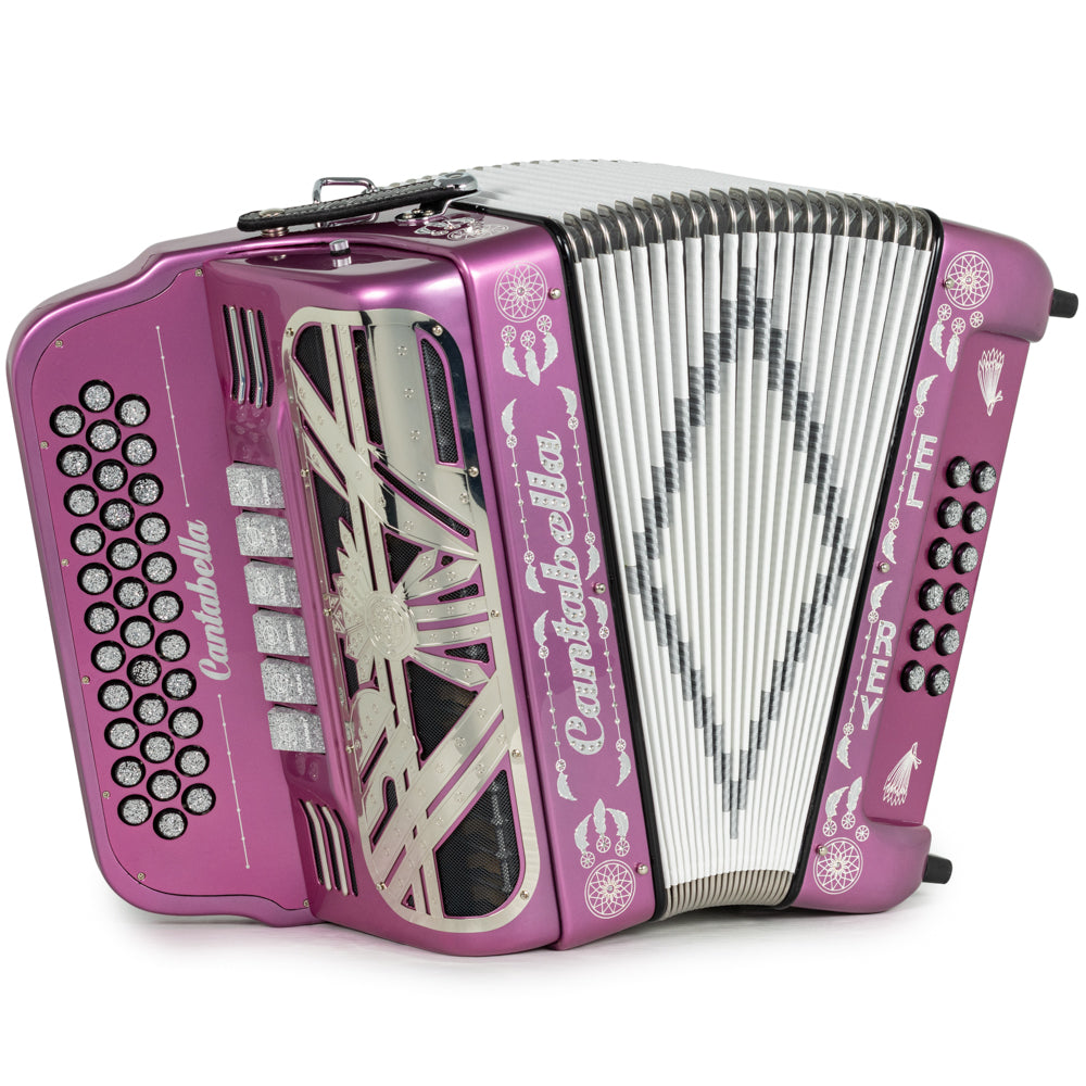Cantabella Special Edition Ramon Ayala El Rey 2-Tone 6 Switch FBE-EAD Accordion in Hot Pink with Silver