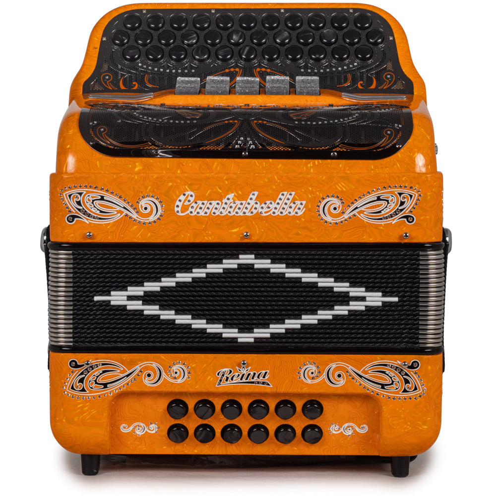 Cantabella Reina Acordeón Ultra Compacto 5 Registros Fa Naranja con Negro