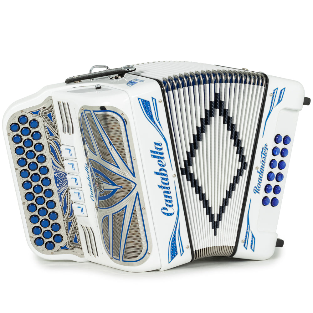 Cantabella Roadmaster Acordeón Ultra Compacto 5 Registros Mi Blanco y Azul
