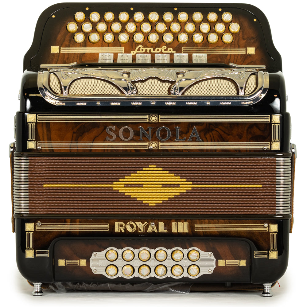 Sonola Royal III Acordeón 6 Registros Fa-Mi Madera Oscura