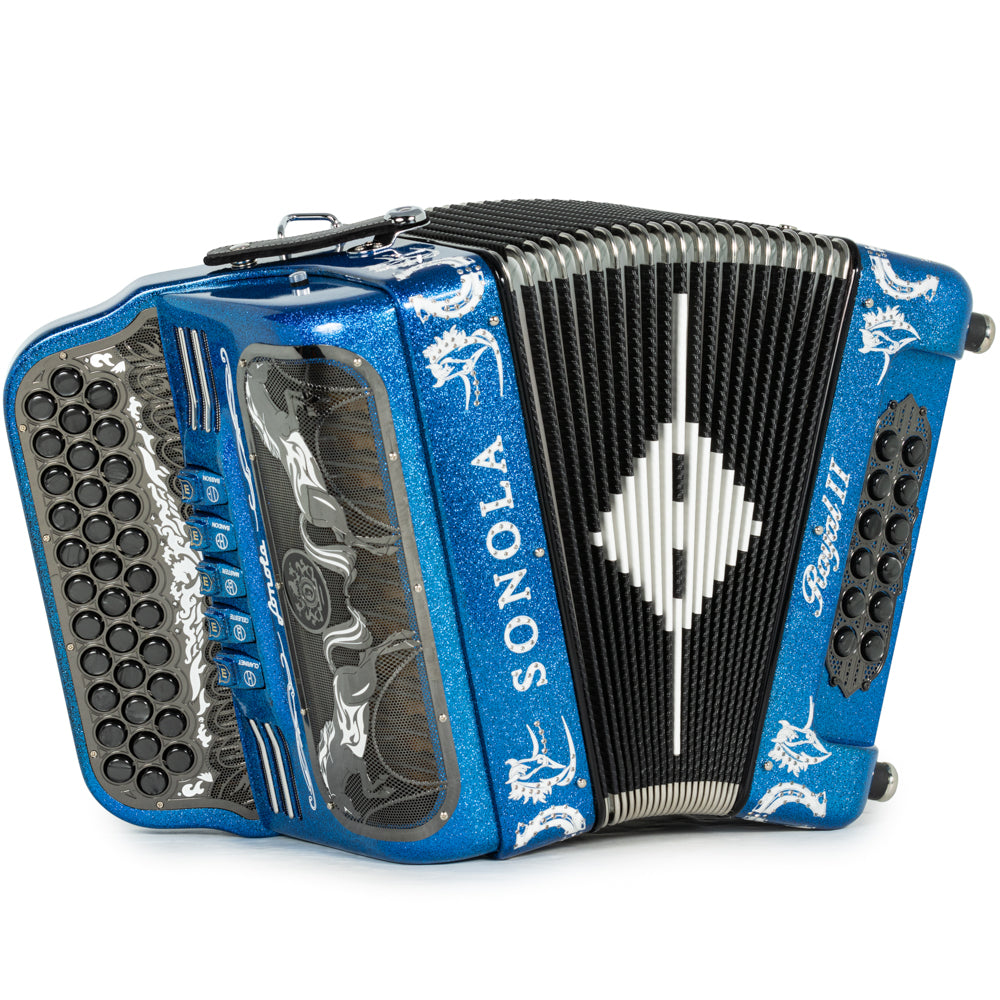 Sonola Royal II Acordeón 5 Registros Fa Brillo Azul con Blanco