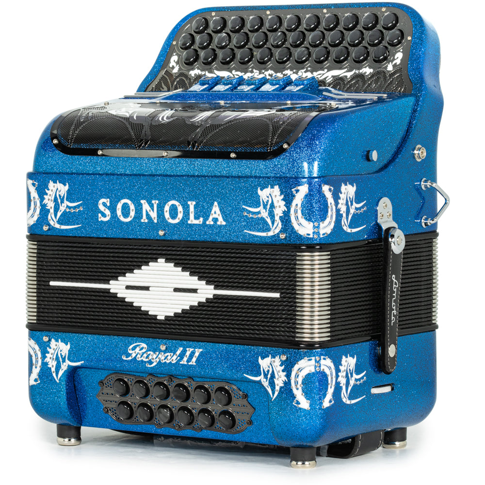 Sonola Royal II Acordeón 5 Registros Fa Brillo Azul con Blanco