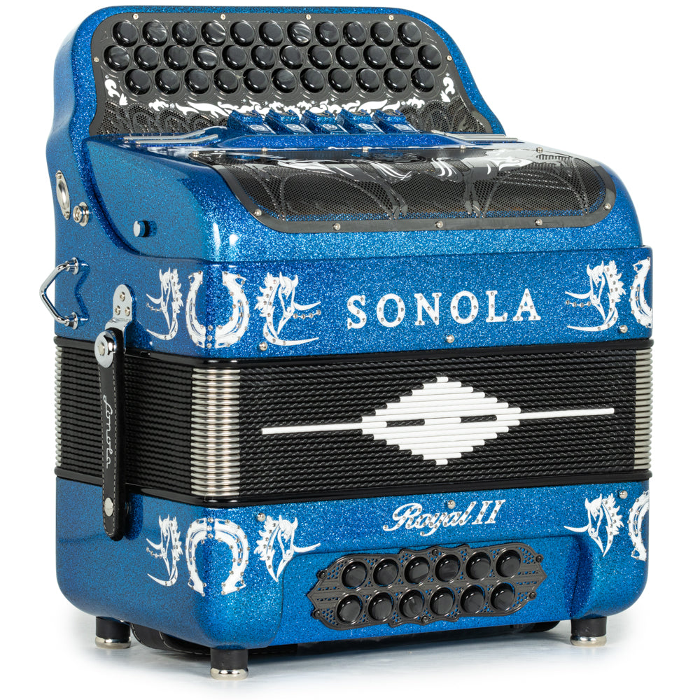 Sonola Royal II Acordeón 5 Registros Fa Brillo Azul con Blanco