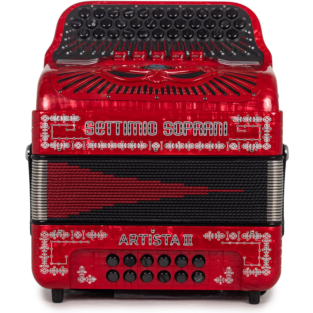 Settimio Soprani Artista II Ultra Compacto Acordeon 5 Registros Fa Rojo con Negro