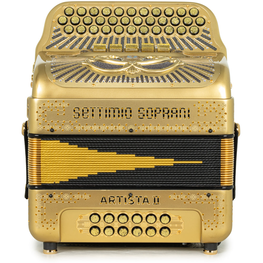 Settimio Soprani Artista II Ultra Compacto Acordeon 5 Registros Fa Oro y Negro