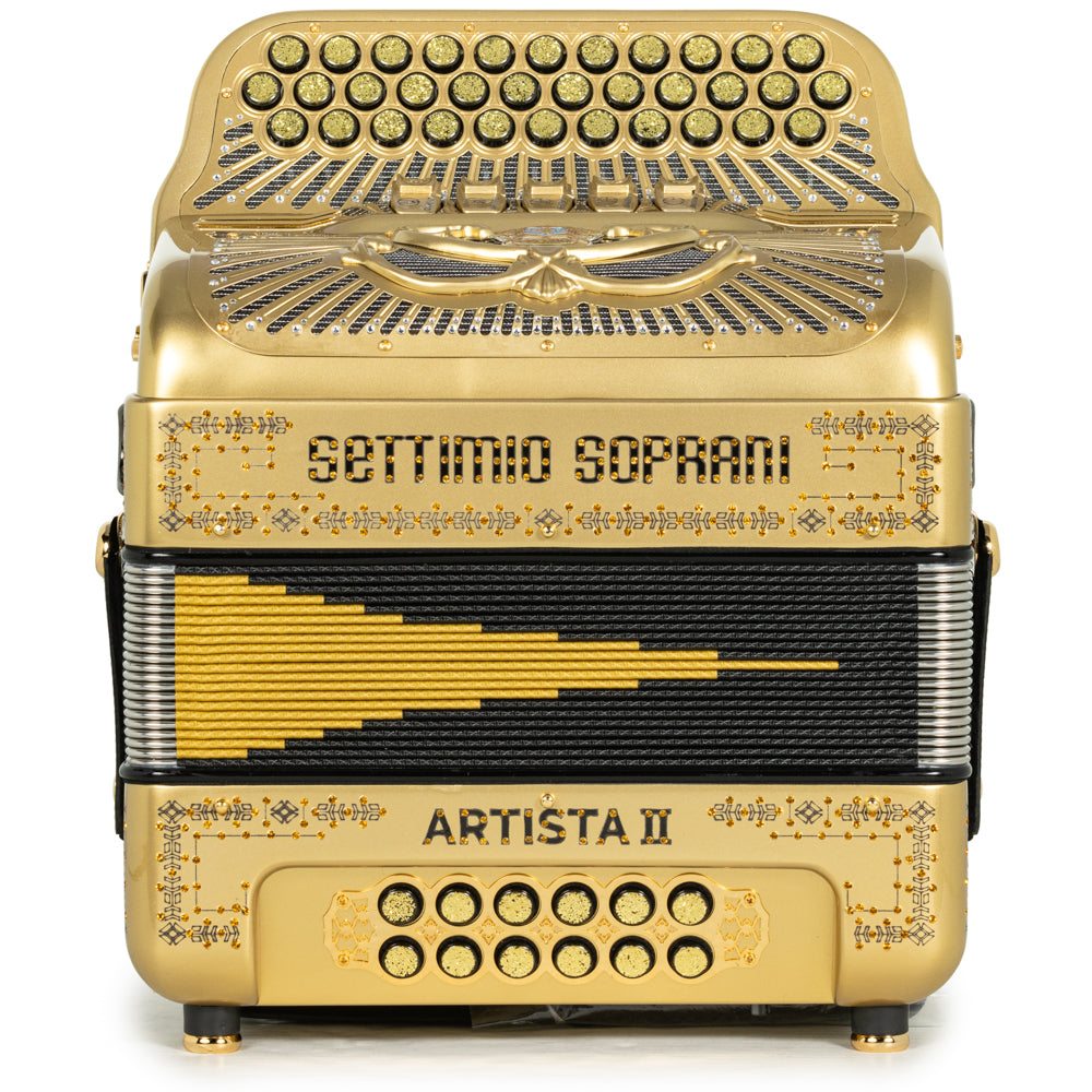 Settimio Soprani Artista II Acordeon 5 Registros Sol Dorado con Negro