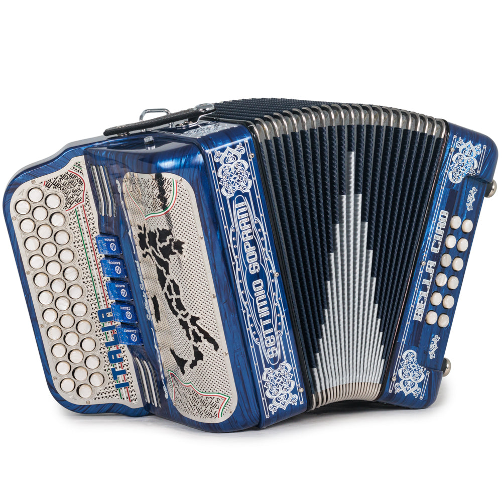 Settimio Soprani Bella Ciao II Ultra Compacto Acordeon 5 Registros Fa Azul con Cromo