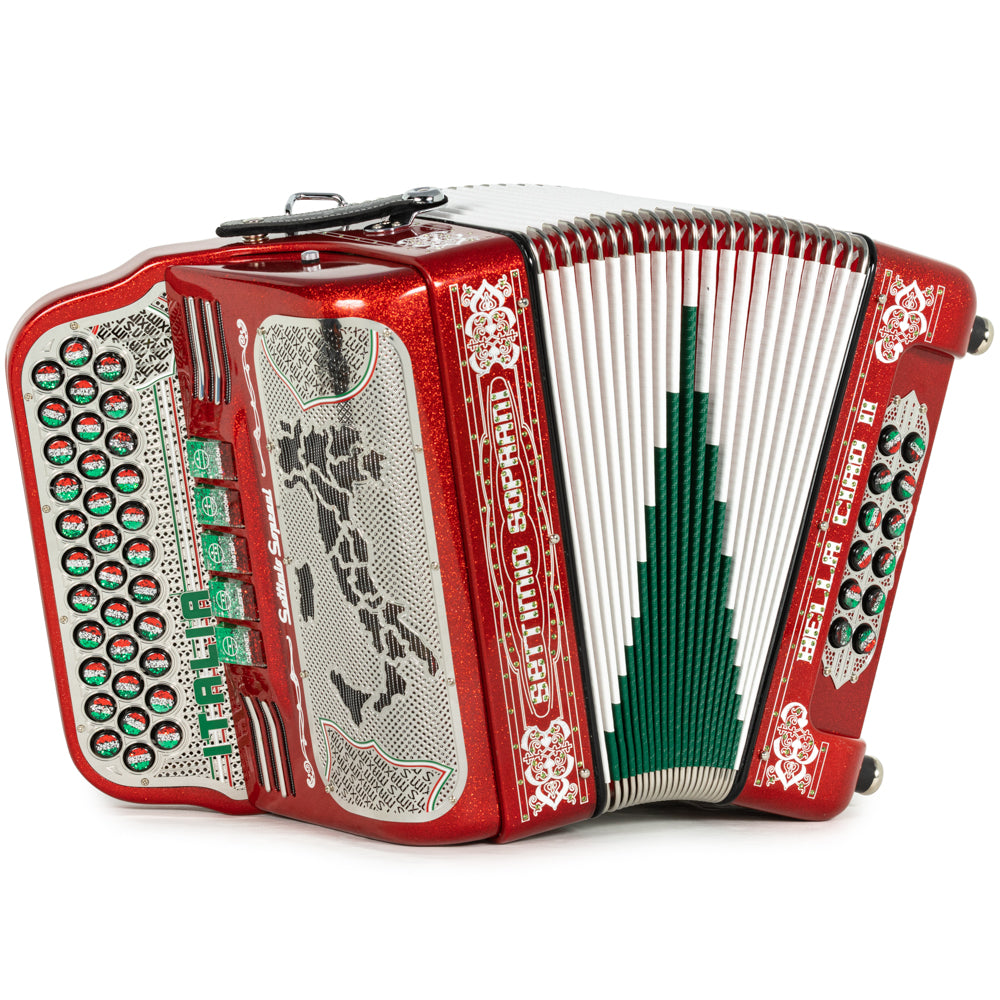 Settimio Soprani Bella Ciao II Acordeon Fa Brillo Rojo con Blanco