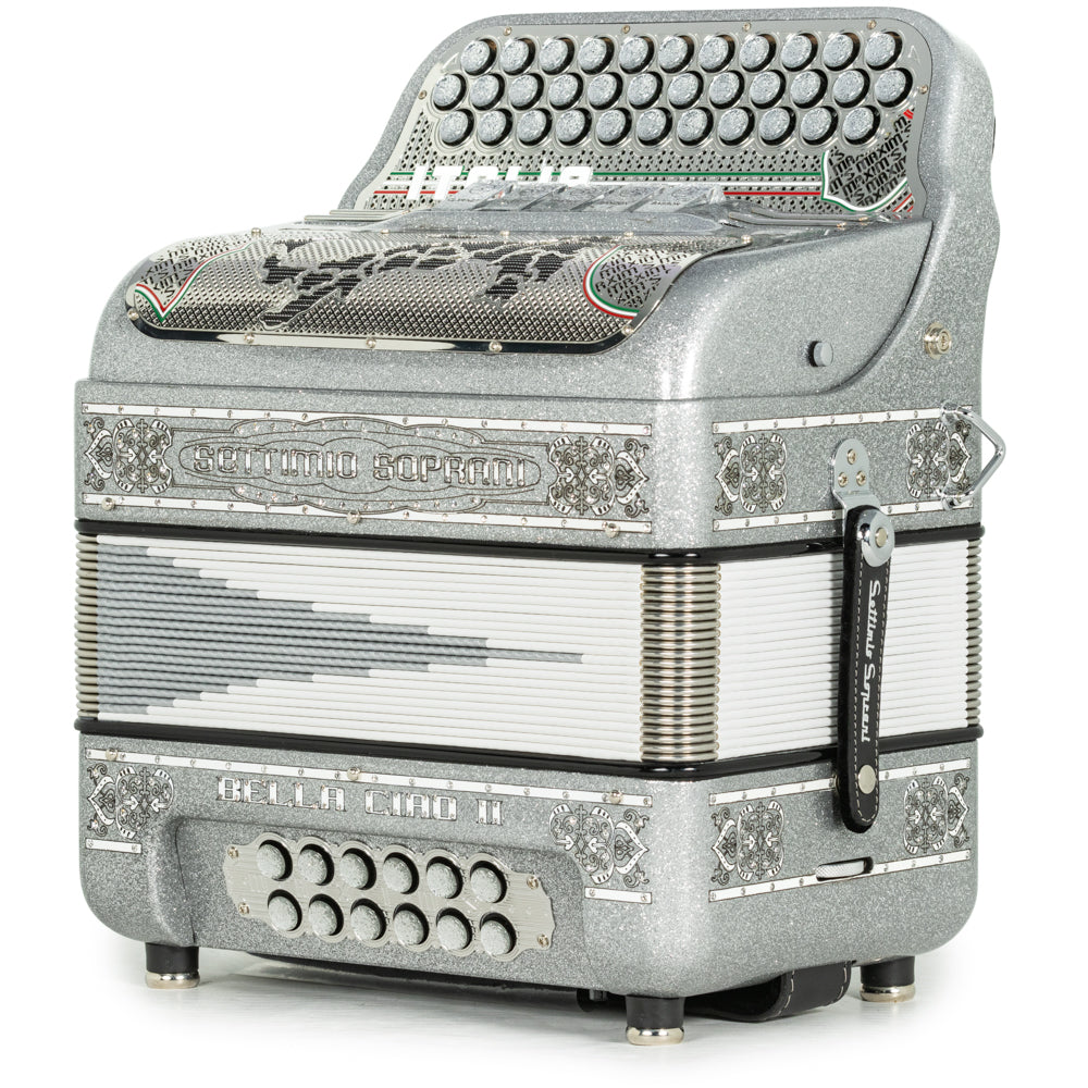 Settimio Soprani Bella Ciao II Acordeon 5 Registros Sol Brillo Plateado