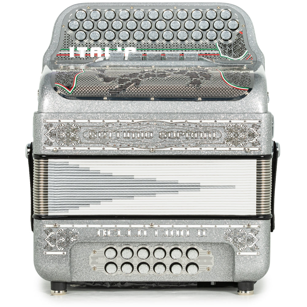 Settimio Soprani Bella Ciao II Acordeon 5 Registros Sol Brillo Plateado