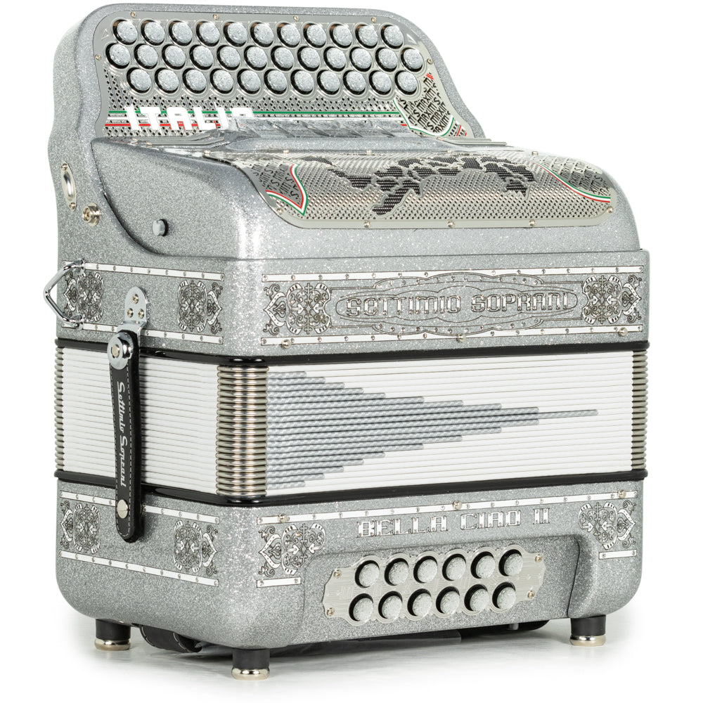 Settimio Soprani Bella Ciao II Acordeon 5 Registros Sol Brillo Plateado