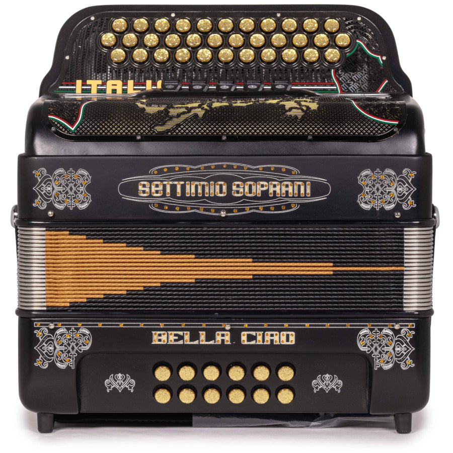 Settimio Soprani Bella Ciao Acordeon 5 Registros EAD Negro Matte con Plateado
