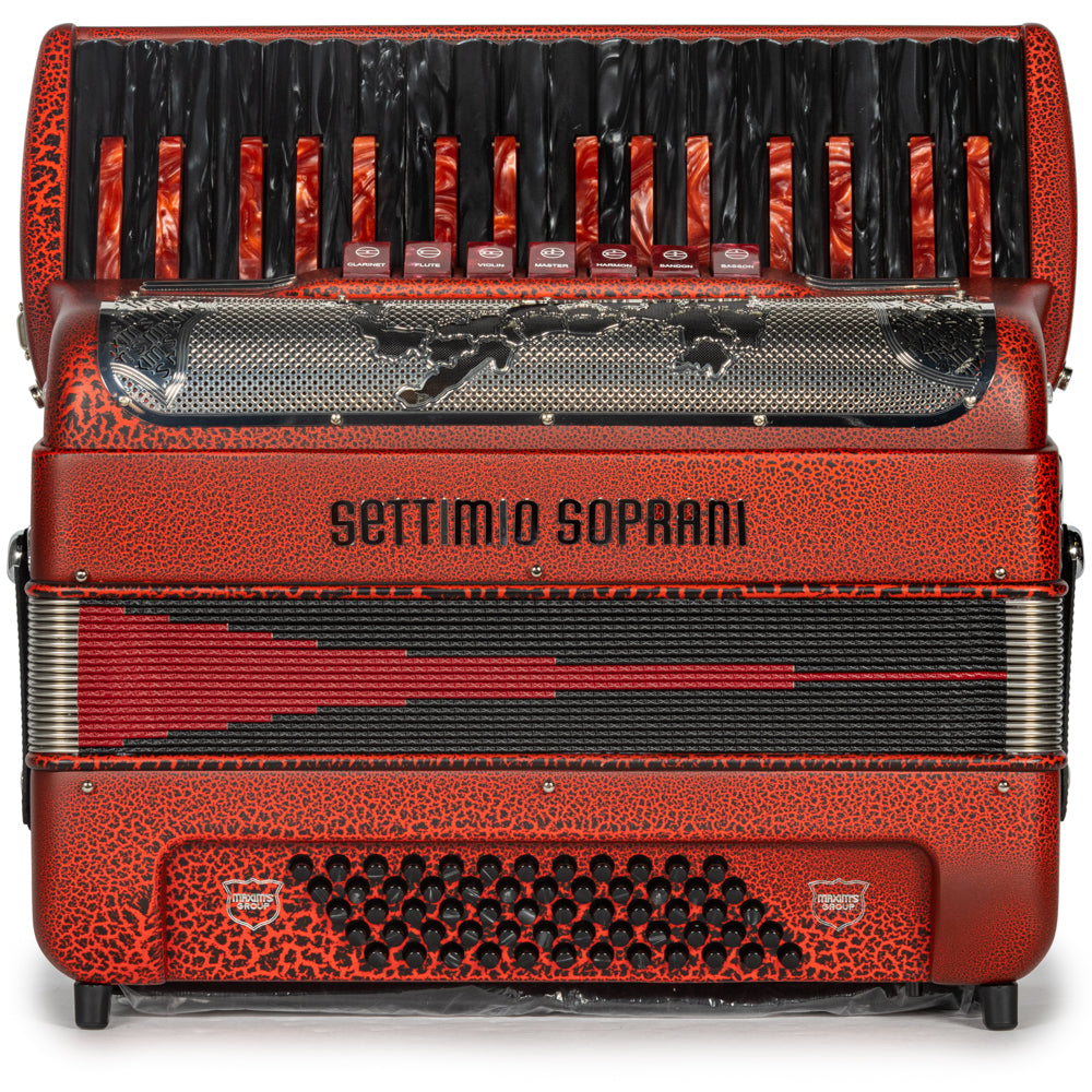 Settimio Soprani Bella Ciao Piano Accordion 7 Switch Crocodile Red Hermes Music Accordion Pro Shop